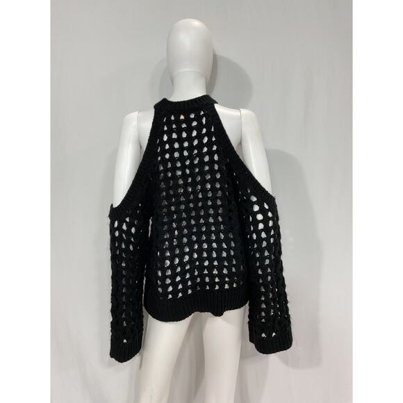 Camila Coelho 'Inez' Black Open Cable Sweater Size S - Picture 3 of 5